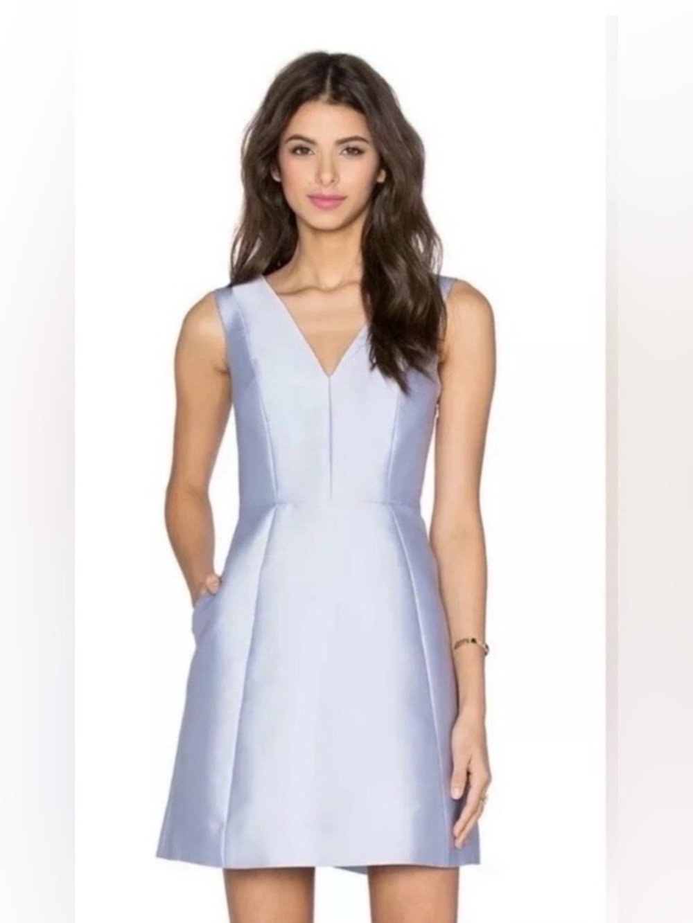 KATE SPADE Sz 8 Blue Open Back Bow Mini Dress Excellent Condition Orig $448